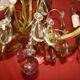 lustre à pampilles type cage à 6 bras de lumière époque début 20 ème
