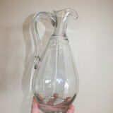 Large cider pitcher in blown glass Normandy 19th century