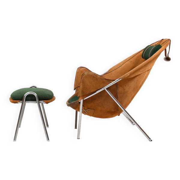 Fauteuil et repose-pieds BO-360 par Erik Ole Jørgensen pour Bovirke 1953