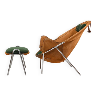 Fauteuil et repose-pieds BO-360 par Erik Ole Jørgensen pour Bovirke 1953