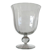 Large Médicis vase in transparent glass on a baluster base.