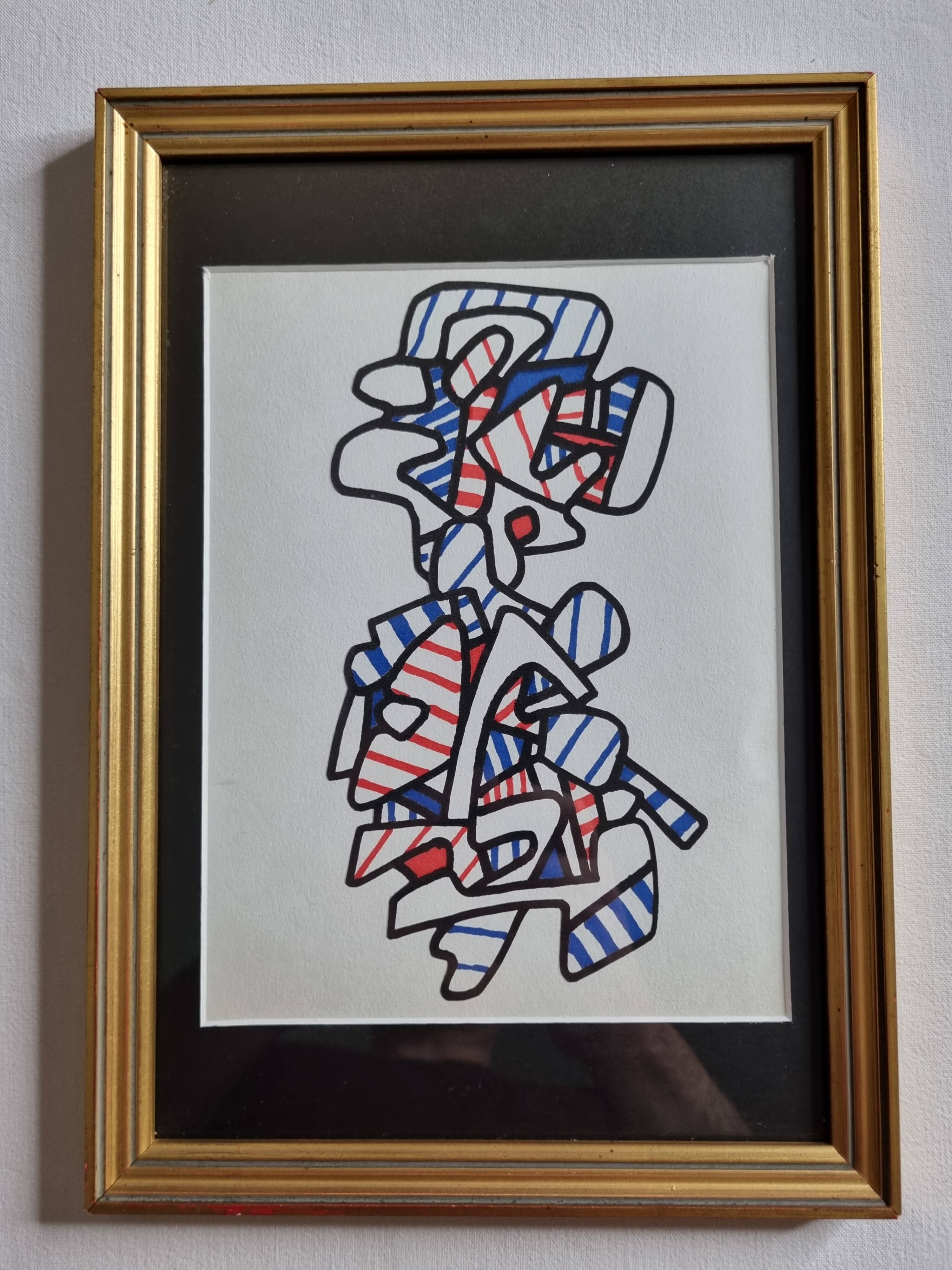 Screenprint after Jean Dubuffet, 1970s, gilded frame under glass, 21 x 31 cm