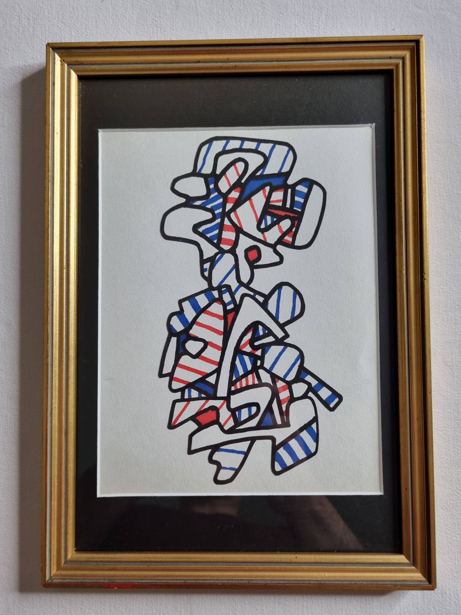 Screenprint after Jean Dubuffet, 1970s, gilded frame under glass, 21 x 31 cm