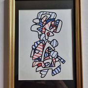 Screenprint after Jean Dubuffet, 1970s, gilded frame under glass, 21 x 31 cm