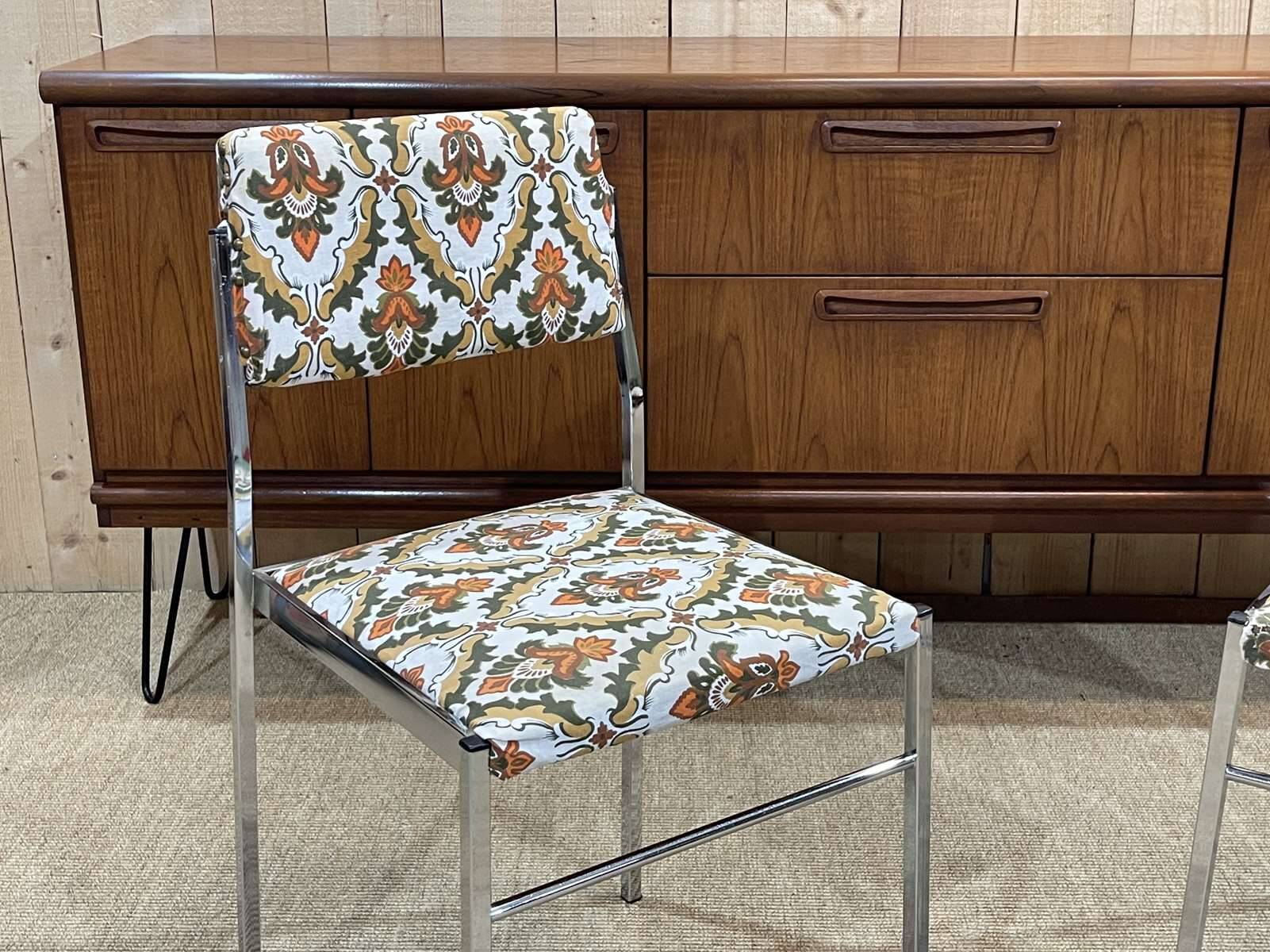 Pair of chrome chairs from the 70