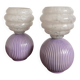 Vintage ceramic and glass bedside lamp pair