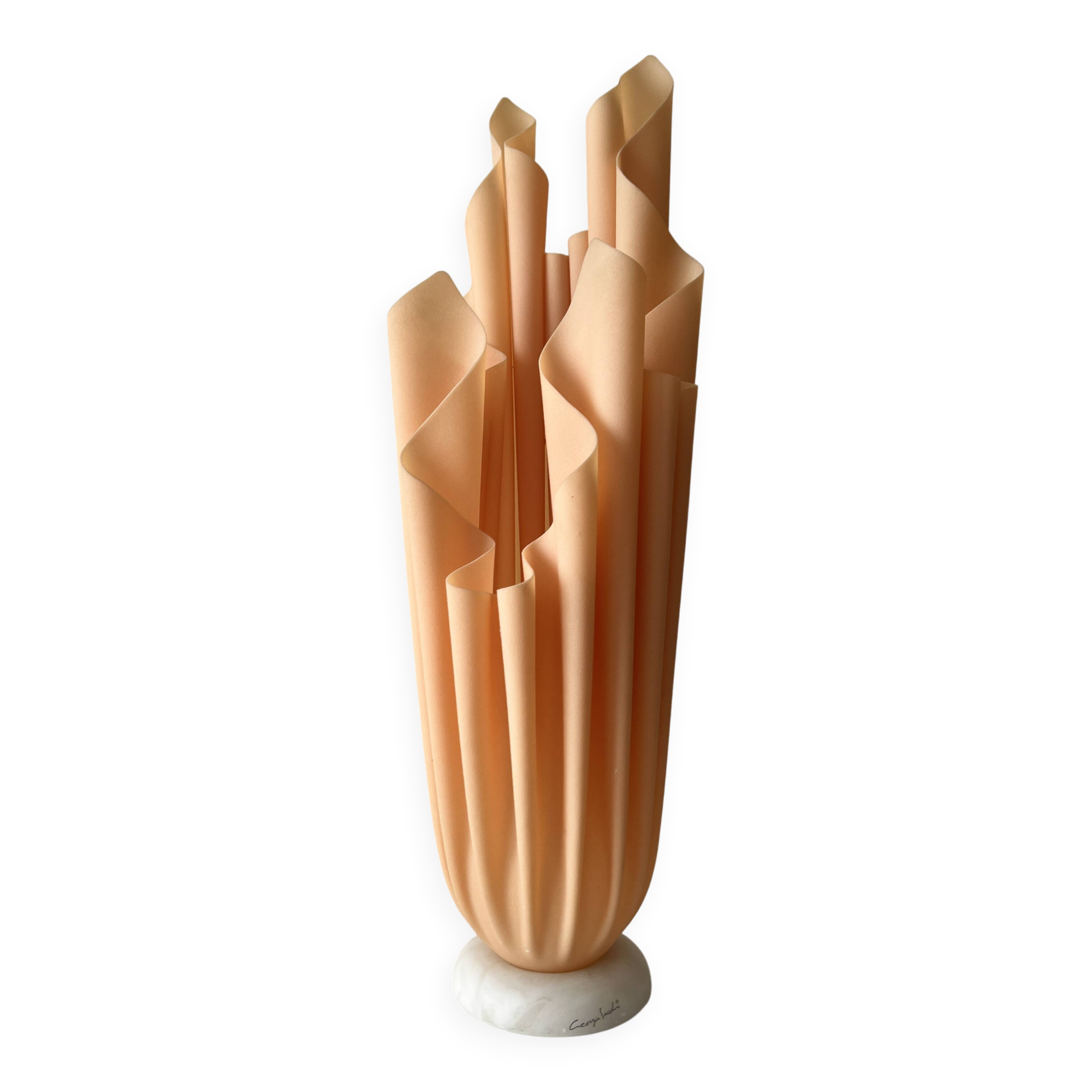 Athena table lamp draped in beige and pink, Georgia Jacob 1970