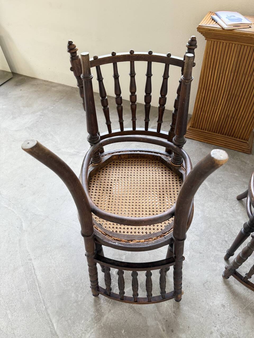 Set of 4 Fischel cane bistro chairs n019