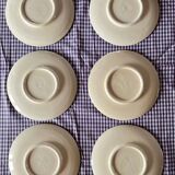 6 vintage Charolles dessert plates with hand-painted floral decor