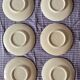 6 vintage Charolles dessert plates with hand-painted floral decor