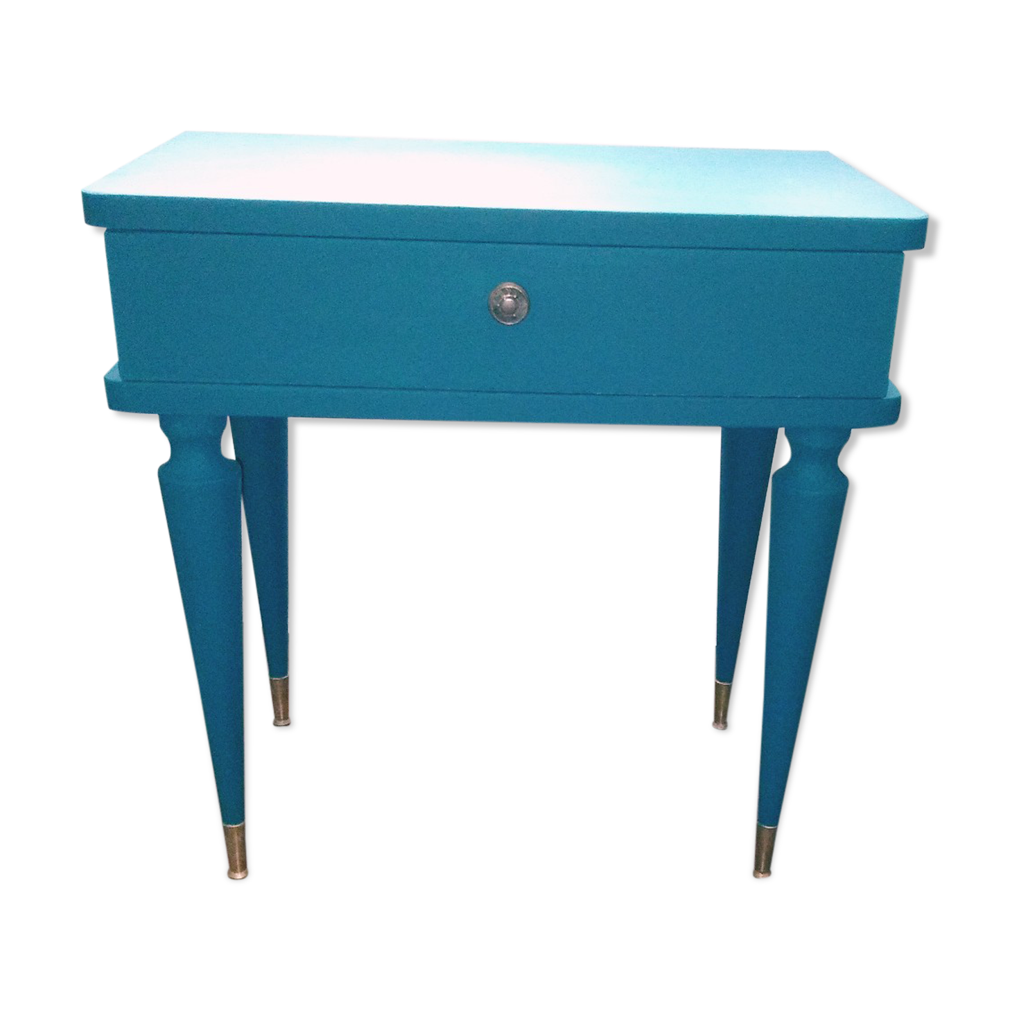 Bedside table blue, vintage 50/60s