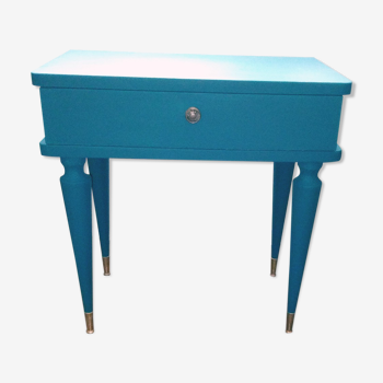 Bedside table blue, vintage 50/60s