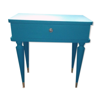 Table de chevet bleu vintage 50/60s