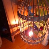 Vintage rattan pendant light from the 1950s and 60s