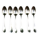 6 small spoons silver metal pink medallion