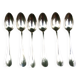 6 small spoons silver metal pink medallion