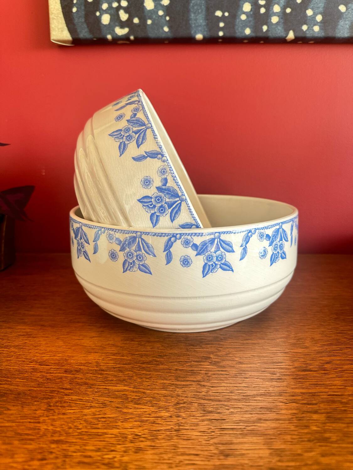 Two antique salad bowls