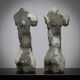 Pair of male torso sculptures by Francine Govers, 1990s