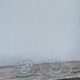 Trio of gold beaded glass dishes