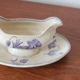 U&C Sarreguemines "Féria" iron clay sauce boat