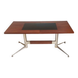 Vintage coffee table 1950s Mahogany and metal Top width 110 cm