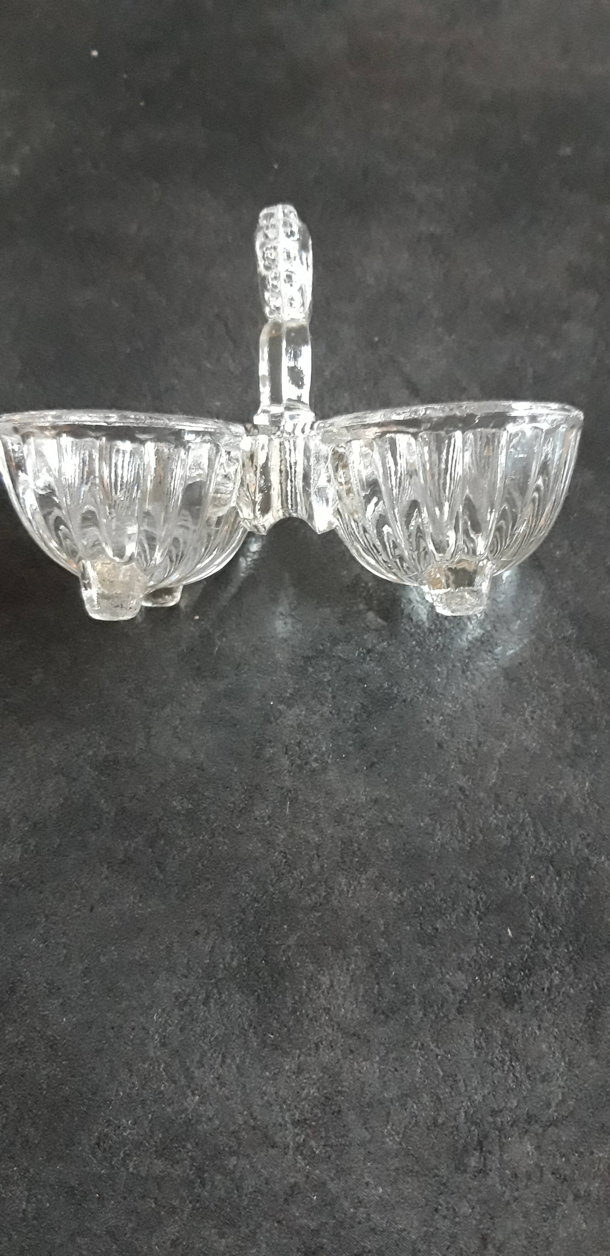 vintage Salière poivrière en verre transparent