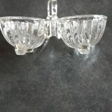 vintage Salière poivrière en verre transparent