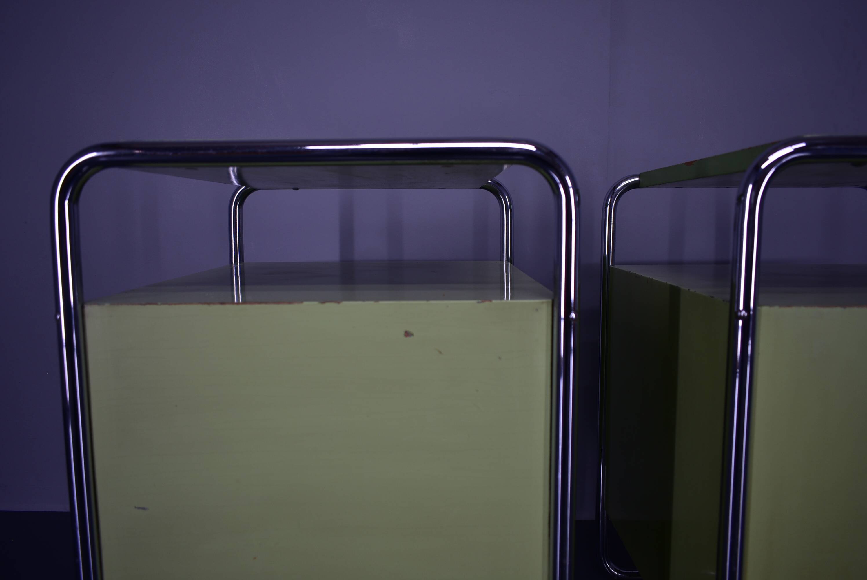 Set of Two Bauhaus Night Stands by Vichr & Co., 1930s