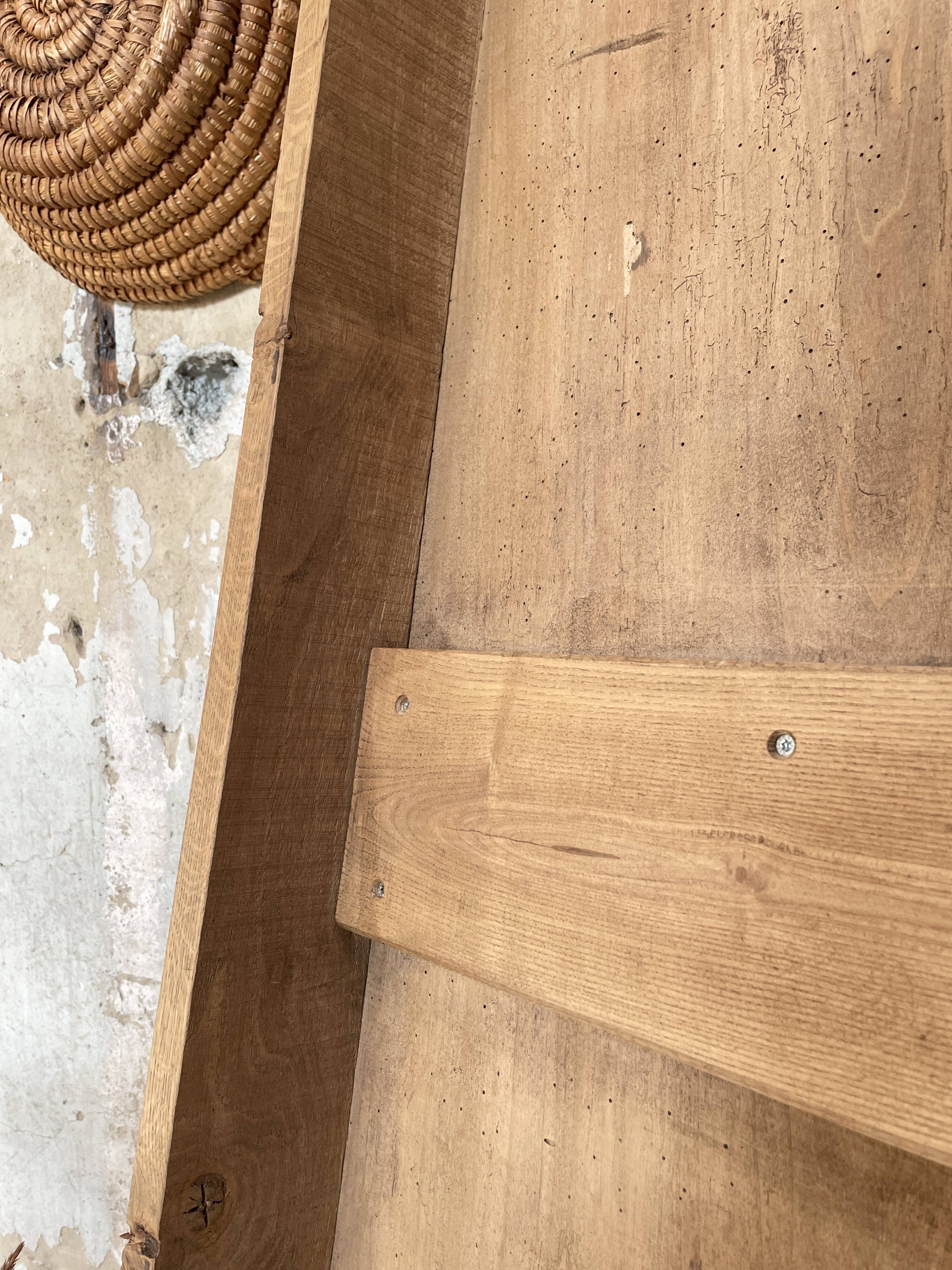 Vintage farm table with spindle legs.