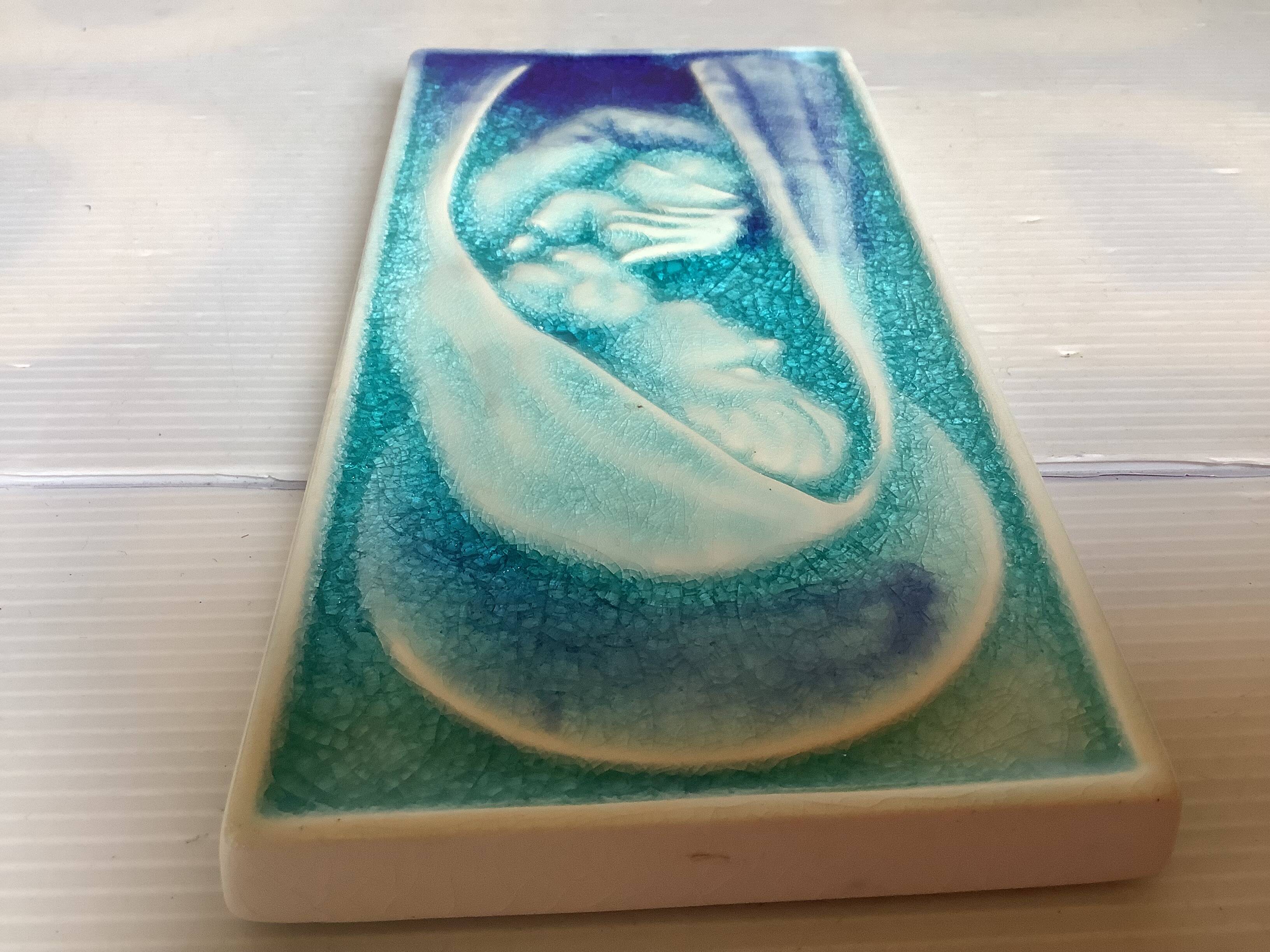 Holy Virgin with Child, cracked blue Sanmyro Japan
