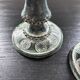 Pair of green ceramic candlesticks