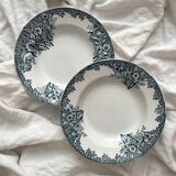2 deep ironware plates “Narcissus” St Amand