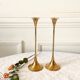 Pair of Scandinavian candlesticks in gilded brass H 23 cm