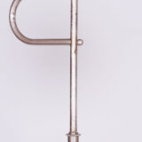 Lampadaire ArtDéco restauré, J. Halabala, noyer, chrome, verre, Tchéquie, années 1930