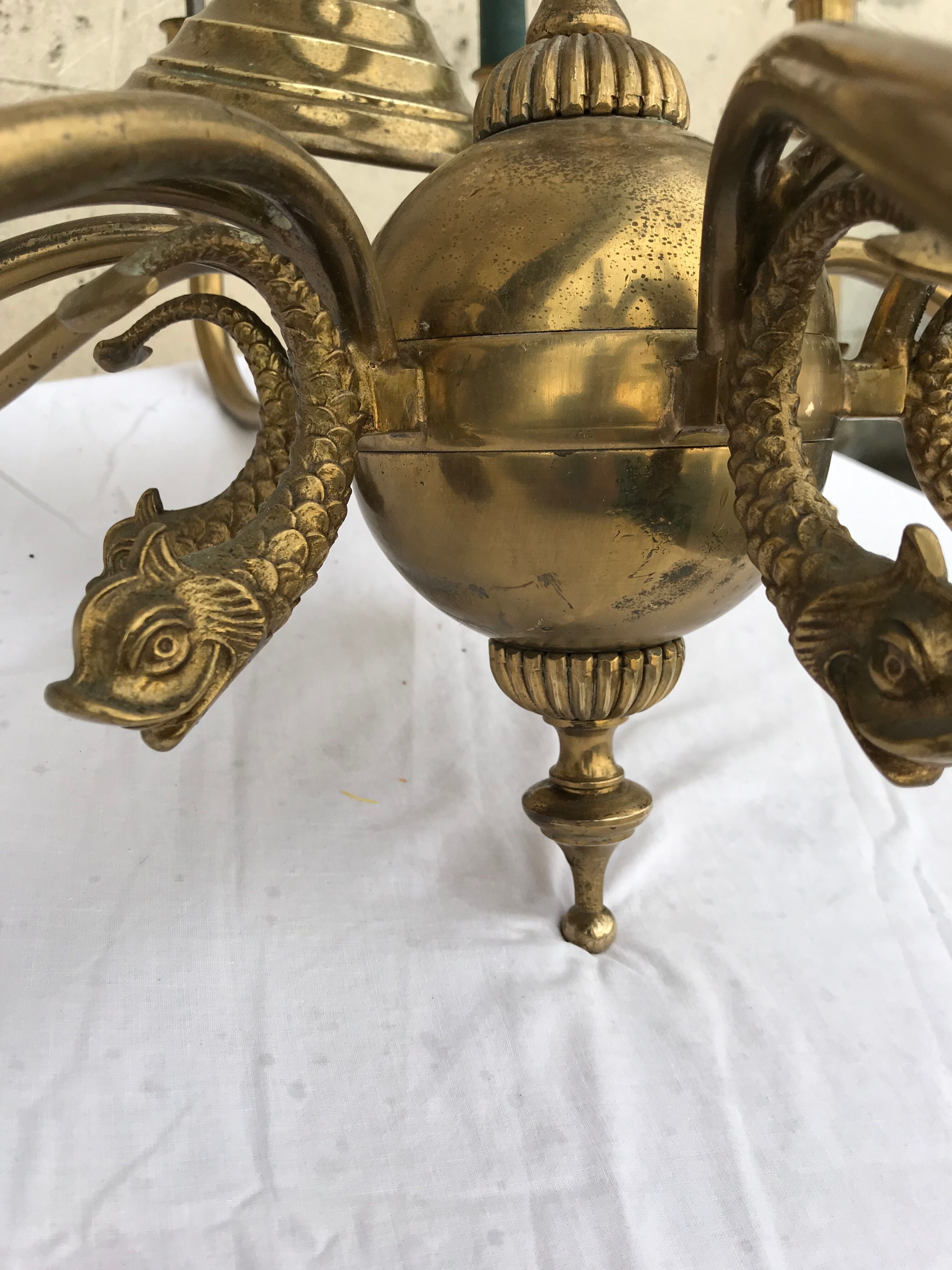 12 spoke solid bronze chandelier