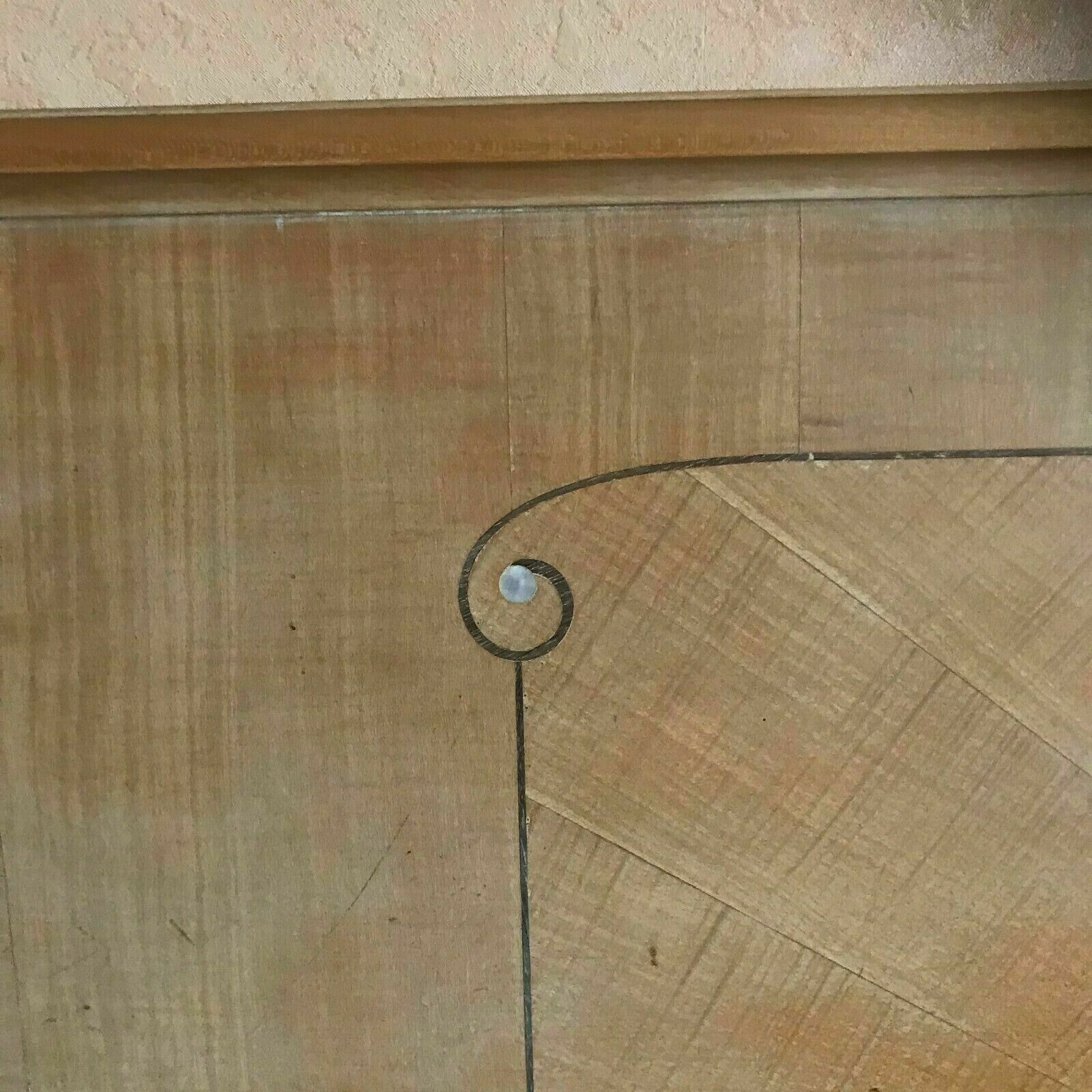 20th century yellow veneer wood Art Deco bed