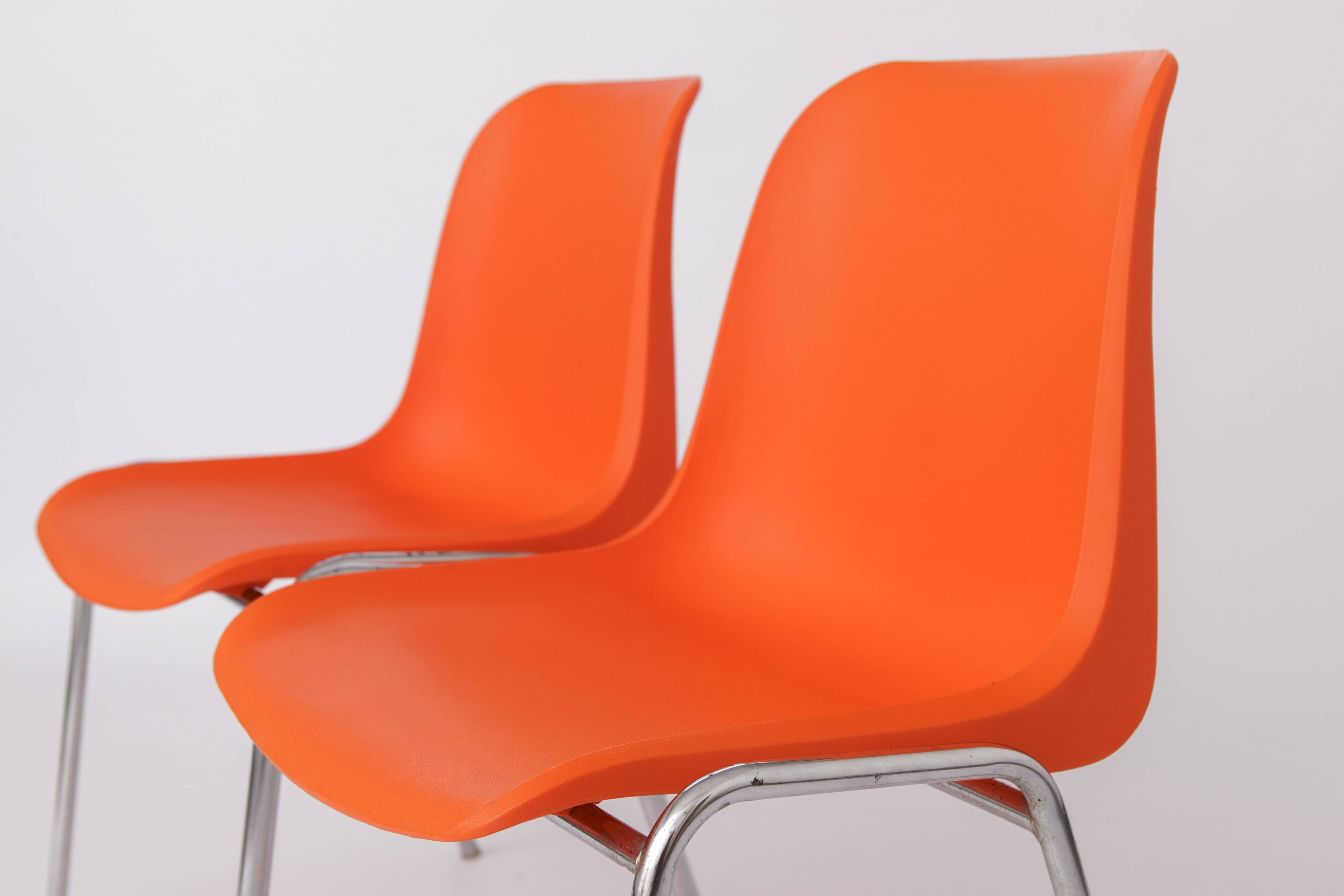 12 Stacking Chairs Vintage 1970s, Germany