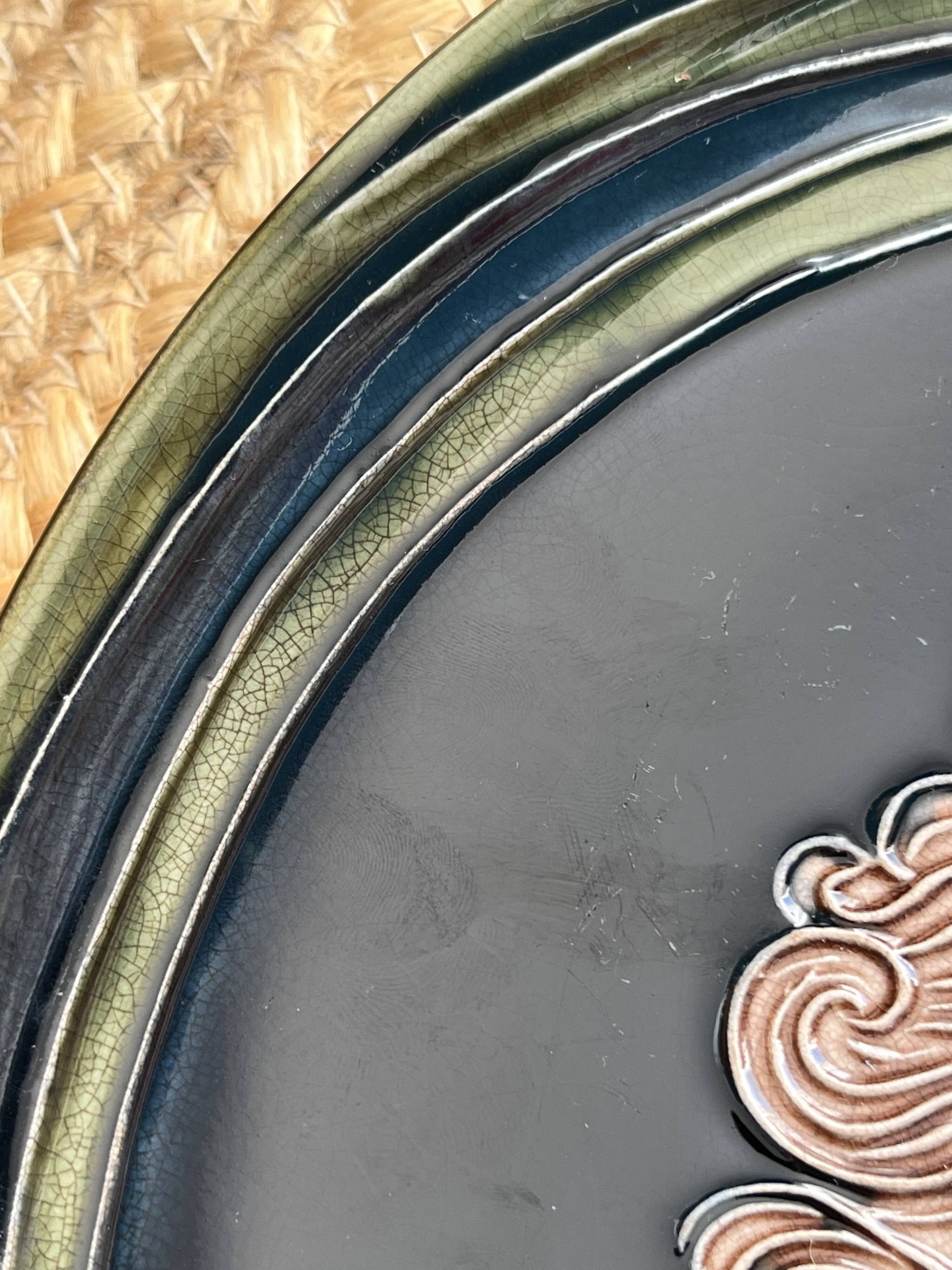 Majolica plate Art Nouveau