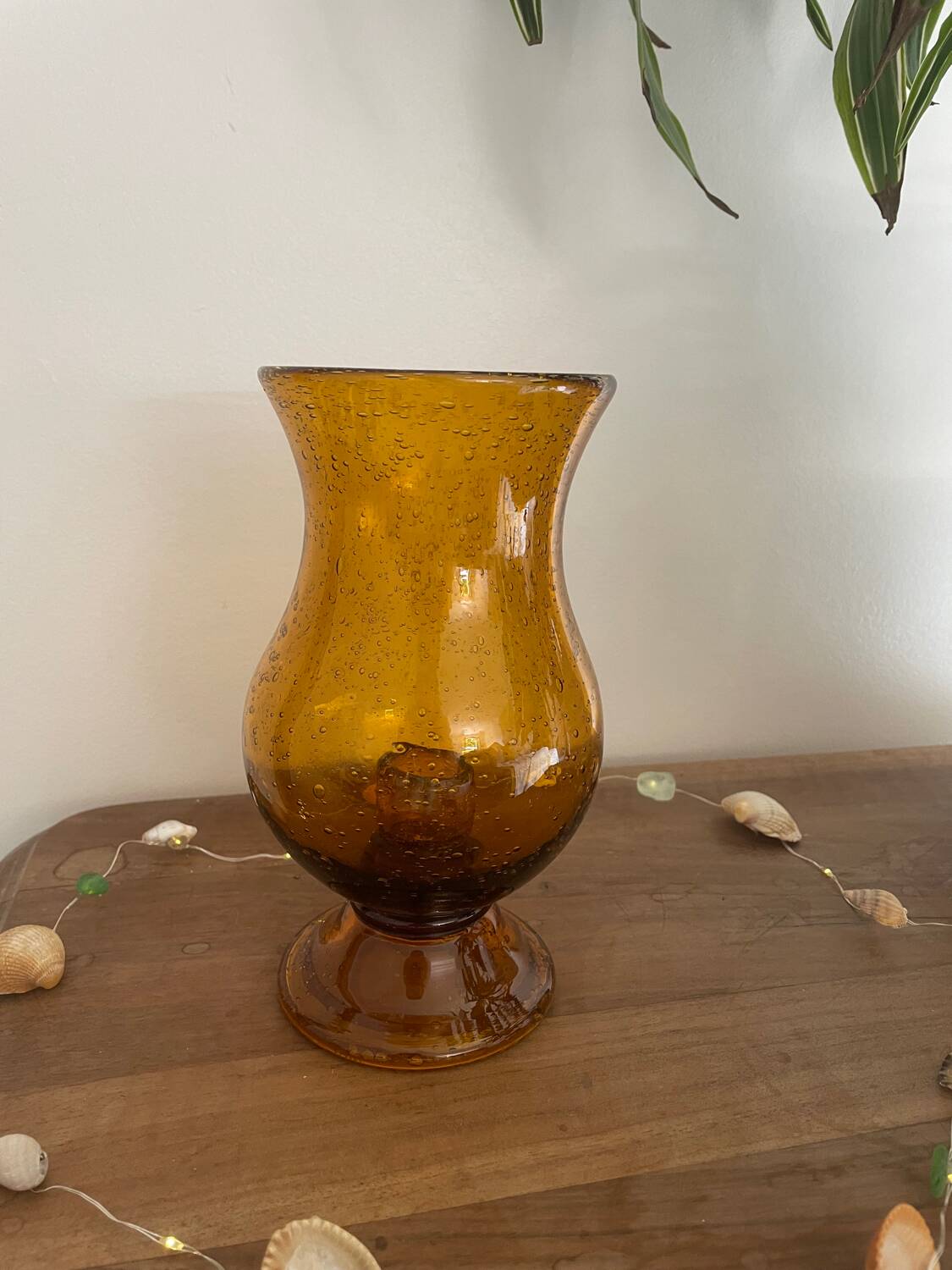 Handmade glass candle holder