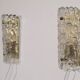 Pair of crystal and brass wall lamps by Carl Fagerlund for Orrefors