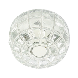 Minimalist Glass and White "Iron" Flush Mount or Ceiling Light from Limburg, Germany, 1960s