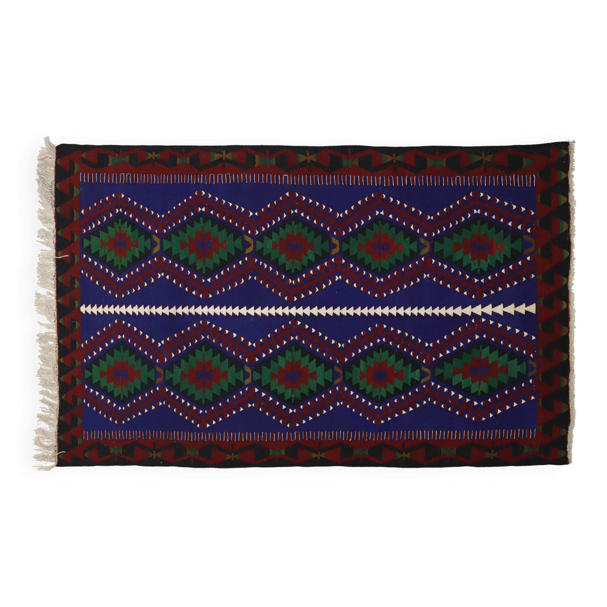 Area kilim rug ,vintage wool turkish handknotted kilim, 270 cmx 152 cm rug