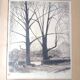 Paris Quai d'Orléans Etching Signed Jean Jules Dufour 1889 1973