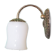 Metal wall lamp and serrated glass globe