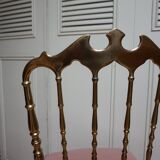 Italian Side Chairs in Golden Brass by Giuseppe Gaetano Descalzi for Chiavari, 1950, Set of 2