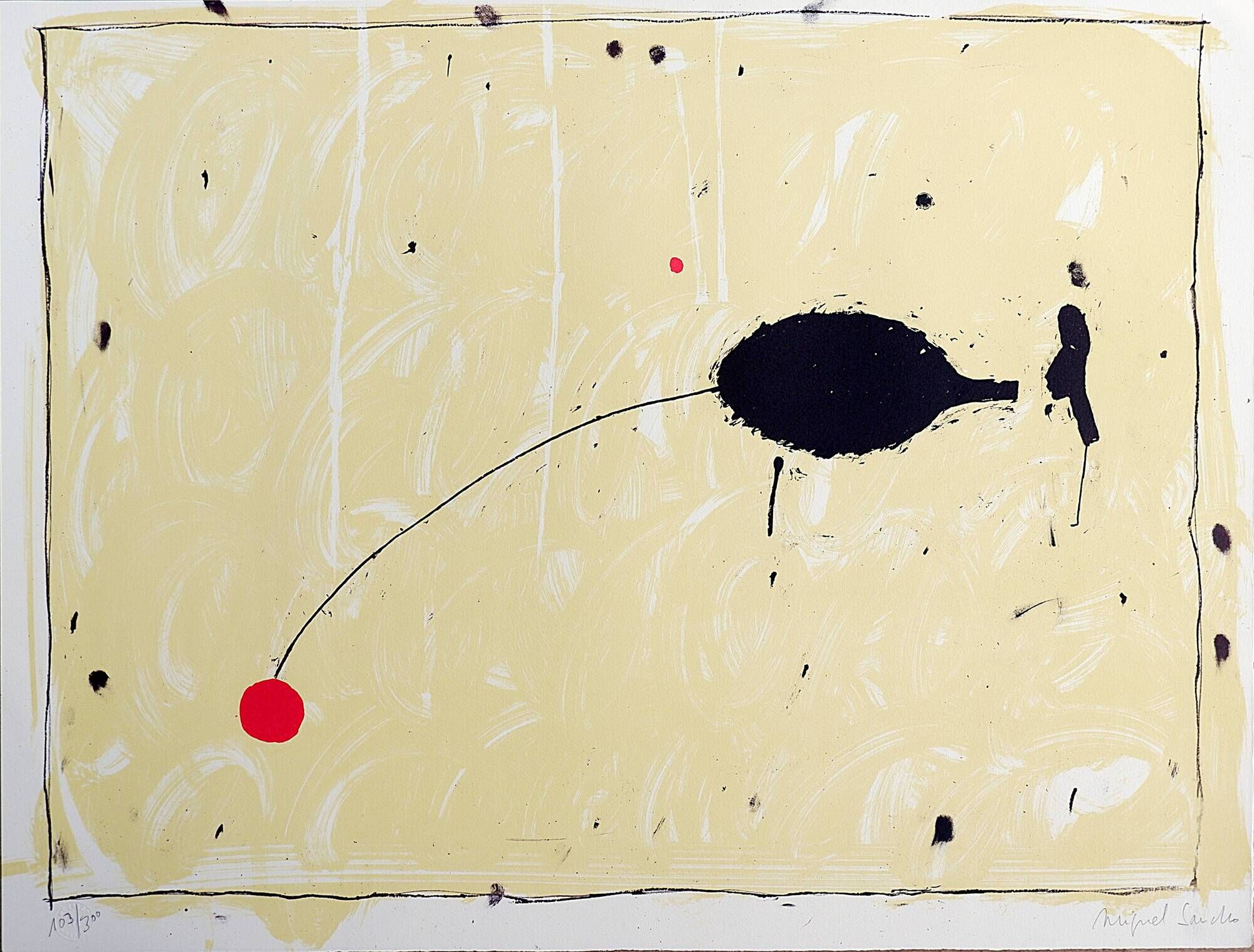 Lithograph "El Punto Rojo" Miguel Sancho (Spain) Signed and numbered by the artist