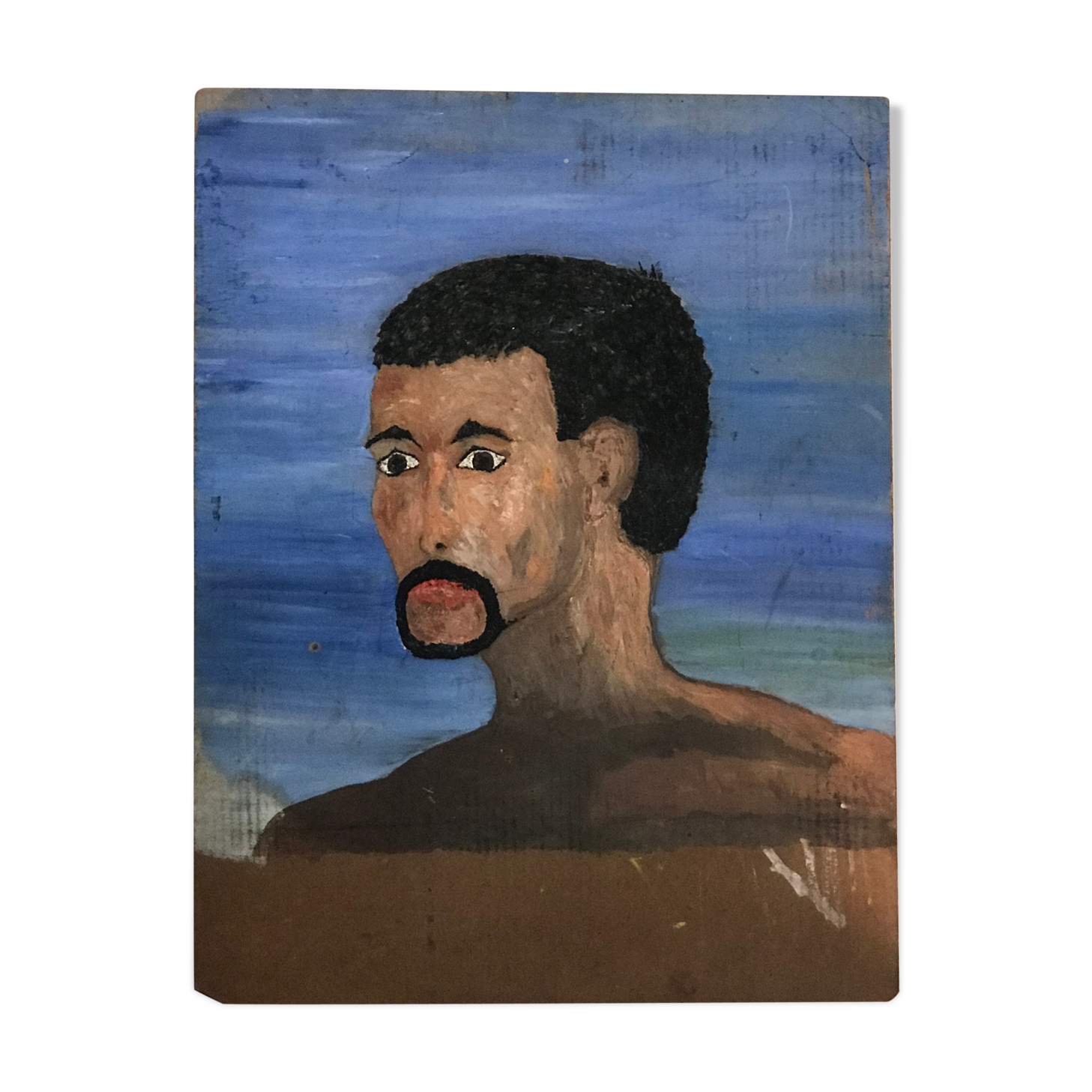 Portrait in vintage oil