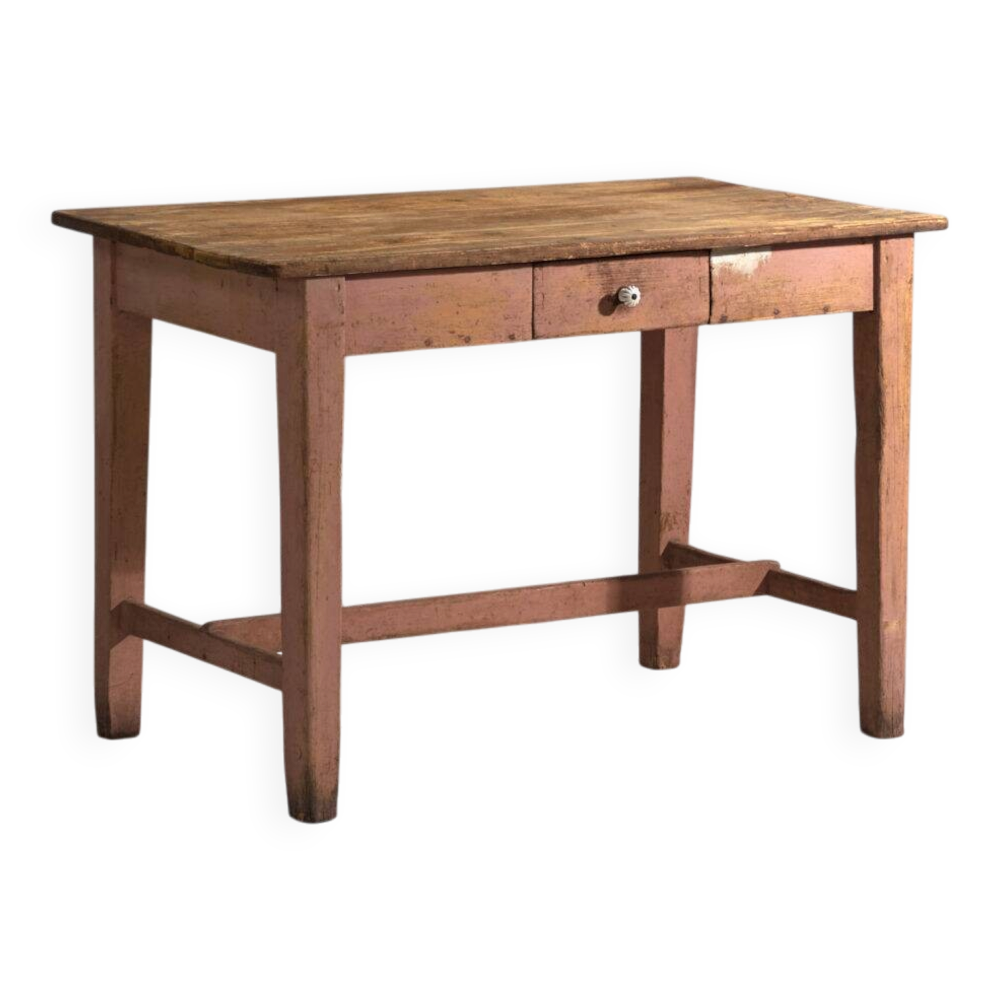 Table de cuisine ancienne en bois de pin – Europe centrale, vers 1900