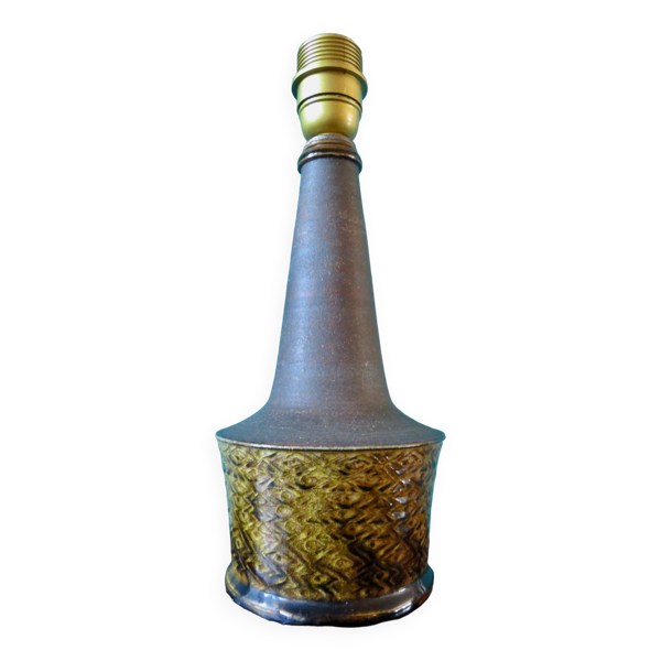 Lampe de chevet en grès et émail ocre. Nils Khaler Danemark 1965 — Beyit