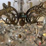 6-light crystal and bronze chandelier - 19th century